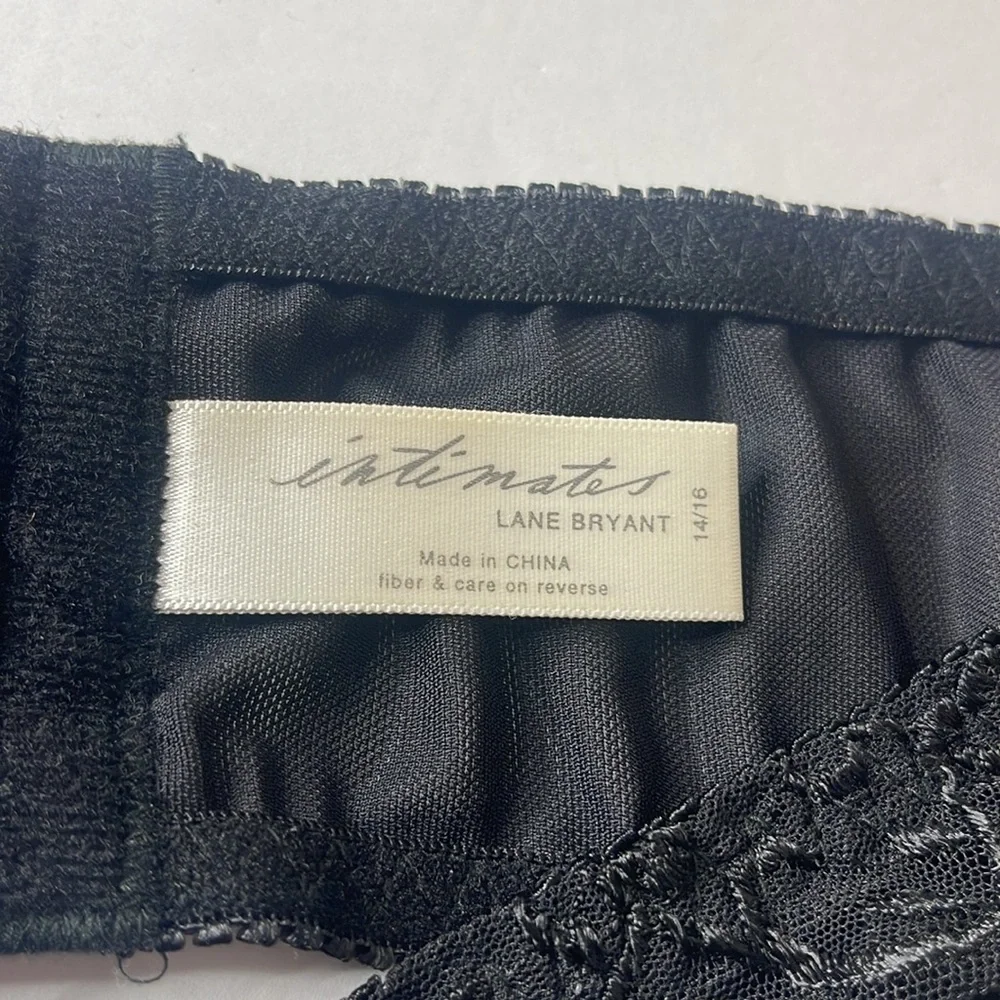 Lane Bryant Intimates Black Lace Garter Belt 14/16 XL